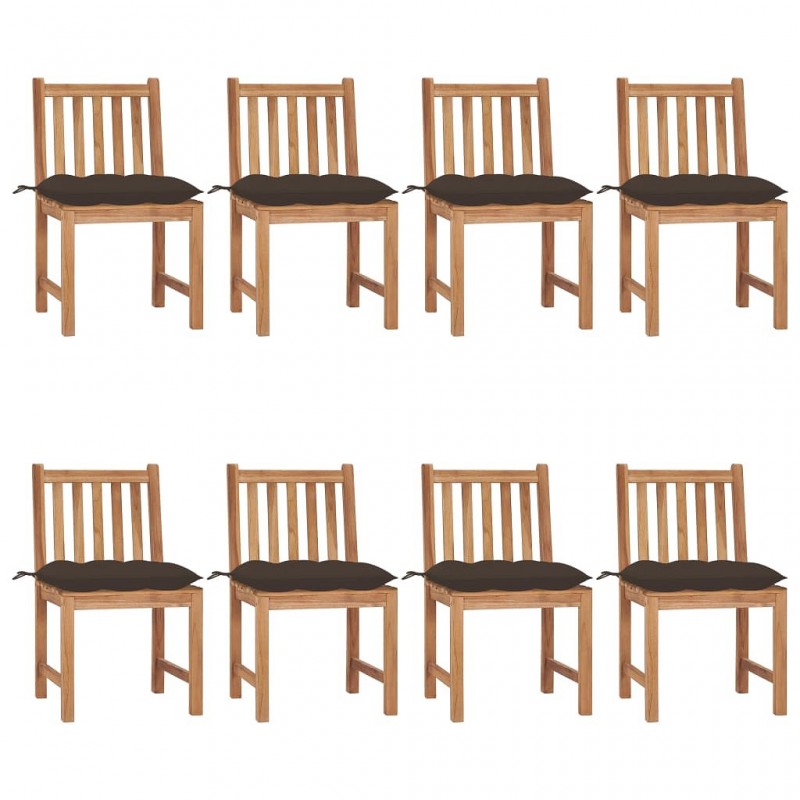 Acquista Sedie da Giardino con Cuscini 8 pz in Legno Massello di Teak con riferimento GHV-3073165 della ditta GARDENHOME