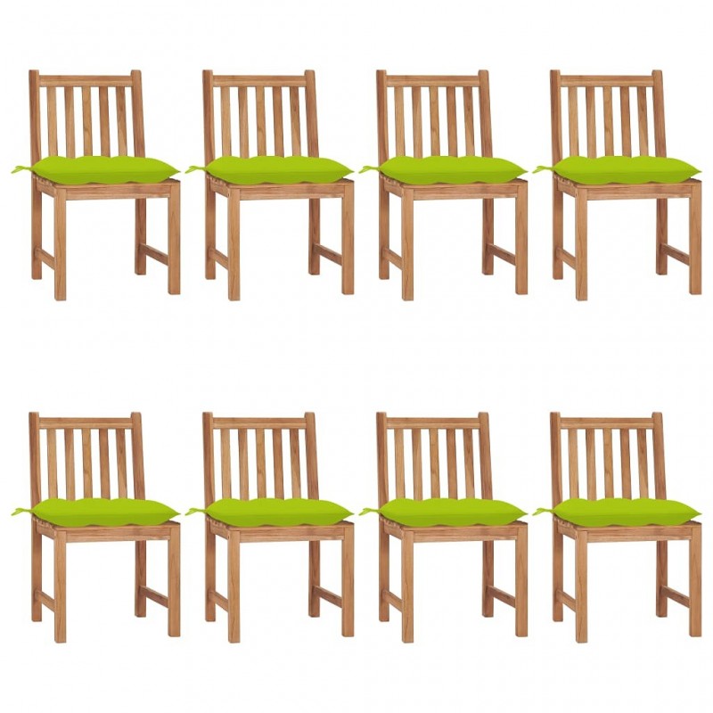 Acquista Sedie da Giardino con Cuscini 8 pz in Legno Massello di Teak con riferimento GHV-3073168 della ditta GARDENHOME
