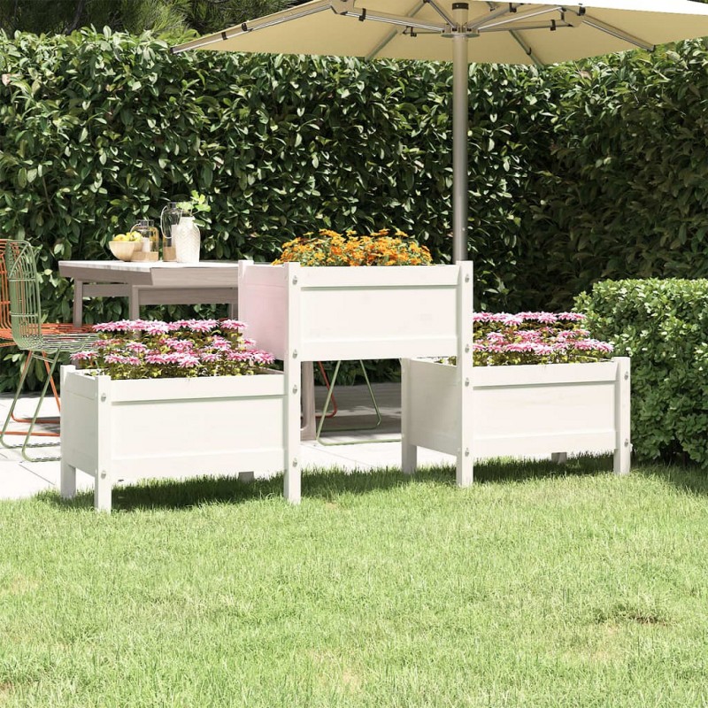 Acquista Fioriera Bianca 178,5x44x75 cm in Legno Massello di Pino con riferimento GHV-822248 della ditta GARDENHOME