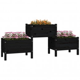 Acquista Fioriera Nera 178,5x44x75 cm in Legno Massello di Pino con riferimento GHV-822251 della ditta GARDENHOME