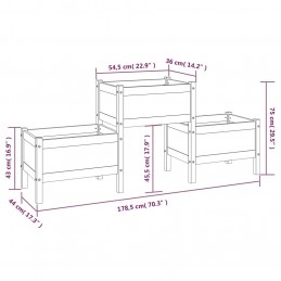 Acquista Fioriera Nera 178,5x44x75 cm in Legno Massello di Pino con riferimento GHV-822251 della ditta GARDENHOME