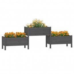 Acquista Fioriera Grigia 245,5x44x75 cm in Legno Massello di Pino con riferimento GHV-822254 della ditta GARDENHOME