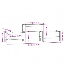 Acquista Fioriera Grigia 245,5x44x75 cm in Legno Massello di Pino con riferimento GHV-822254 della ditta GARDENHOME