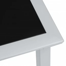Acquista Tavolo da Giardino Nero e Argento 41x41x45 cm in Acciaio e Vetro con riferimento GHV-310541 della ditta GARDENHOME