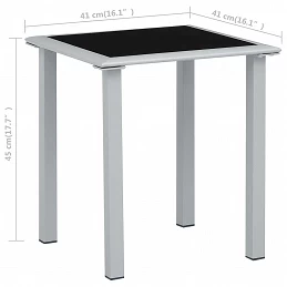 Acquista Tavolo da Giardino Nero e Argento 41x41x45 cm in Acciaio e Vetro con riferimento GHV-310541 della ditta GARDENHOME