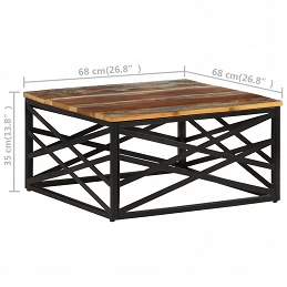Acquista Tavolino da Salotto 68x68x35 cm in Legno Massello di Recupero con riferimento GHV-330075 della ditta GARDENHOME