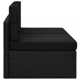 Acquista Divano Modulare a 2 Posti in Polyrattan Nero con riferimento GHV-49503 della ditta GARDENHOME