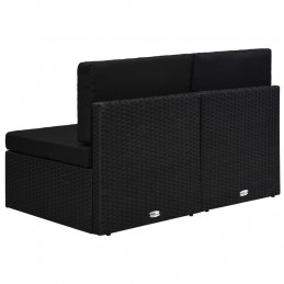 Acquista Divano Modulare a 2 Posti in Polyrattan Nero con riferimento GHV-49503 della ditta GARDENHOME