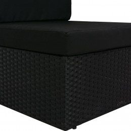 Acquista Divano Modulare a 2 Posti in Polyrattan Nero con riferimento GHV-49503 della ditta GARDENHOME
