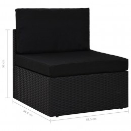 Acquista Divano Modulare a 2 Posti in Polyrattan Nero con riferimento GHV-49503 della ditta GARDENHOME