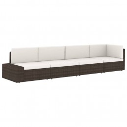 Acquista Divano Modulare a 2 Posti in Polyrattan Nero con riferimento GHV-49503 della ditta GARDENHOME