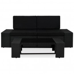Acquista Set Divani da Giardino 3 pz in Polyrattan Nero con riferimento GHV-49507 della ditta GARDENHOME