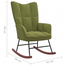 Acquista Sedia a Dondolo Verde Chiaro in Velluto con riferimento GHV-328142 della ditta GARDENHOME