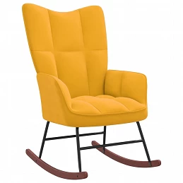 Acquista Sedia a Dondolo Giallo Senape in Velluto con riferimento GHV-328146 della ditta GARDENHOME