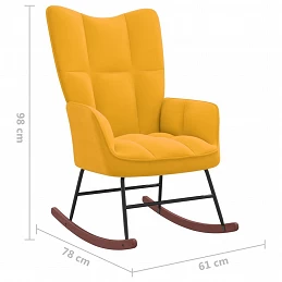 Acquista Sedia a Dondolo Giallo Senape in Velluto con riferimento GHV-328146 della ditta GARDENHOME