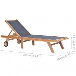 Acquista Lettini Pieghevoli con Ruote 2 pz in Massello di Teak Textilene con riferimento GHV-3073000 della ditta GARDENHOME