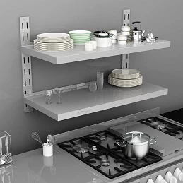 Acquista Mensola a Sospensione a 2 Livelli in Acciaio Inox 100x30 cm con riferimento GHV-51047 della ditta GARDENHOME