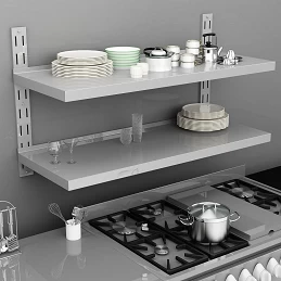 Acquista Mensola a Sospensione a 2 Livelli in Acciaio Inox 120x30 cm con riferimento GHV-51048 della ditta GARDENHOME
