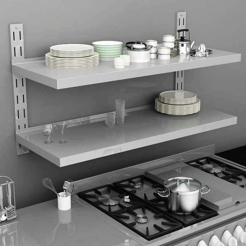 Acquista Mensola a Sospensione a 2 Livelli in Acciaio Inox 120x30 cm con riferimento GHV-51048 della ditta GARDENHOME