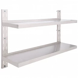 Acquista Mensola a Sospensione a 2 Livelli in Acciaio Inox 120x30 cm con riferimento GHV-51048 della ditta GARDENHOME