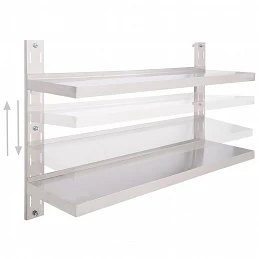 Acquista Mensola a Sospensione a 2 Livelli in Acciaio Inox 120x30 cm con riferimento GHV-51048 della ditta GARDENHOME