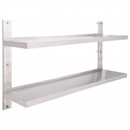Acquista Mensola a Sospensione a 2 Livelli in Acciaio Inox 150x30 cm con riferimento GHV-51049 della ditta GARDENHOME