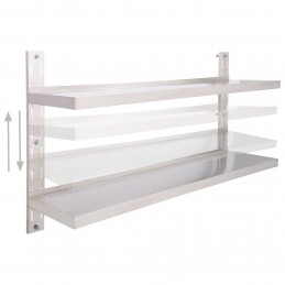 Acquista Mensola a Sospensione a 2 Livelli in Acciaio Inox 150x30 cm con riferimento GHV-51049 della ditta GARDENHOME