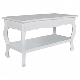 Acquista Tavolino da Caffè con 2 Ripiani in MDF Bianco con riferimento GHV-60629 della ditta GARDENHOME