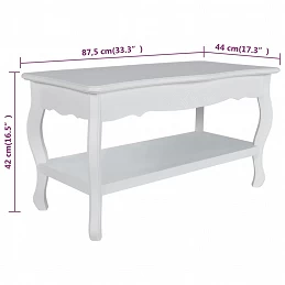 Acquista Tavolino da Caffè con 2 Ripiani in MDF Bianco con riferimento GHV-60629 della ditta GARDENHOME