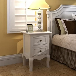 Acquista Comodini 2 pz con 2 Cassetti in MDF Bianchi con riferimento GHV-60638 della ditta GARDENHOME