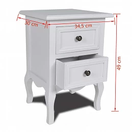 Acquista Comodini 2 pz con 2 Cassetti in MDF Bianchi con riferimento GHV-60638 della ditta GARDENHOME