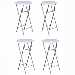 Acquista Tavoli da Bar Set 4 pz con Ripiano in MDF Bianco con riferimento GHV-60650 della ditta GARDENHOME