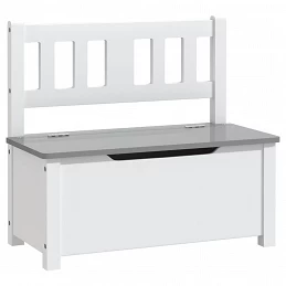 Acquista Cassapanca per Bambini Bianca e Grigia 60x30x55 cm in MDF con riferimento GHV-10407 della ditta GARDENHOME