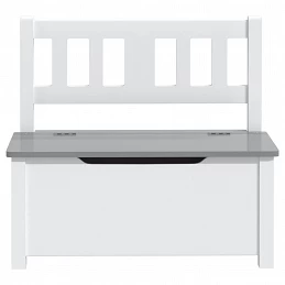 Acquista Cassapanca per Bambini Bianca e Grigia 60x30x55 cm in MDF con riferimento GHV-10407 della ditta GARDENHOME