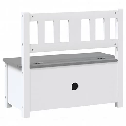 Acquista Cassapanca per Bambini Bianca e Grigia 60x30x55 cm in MDF con riferimento GHV-10407 della ditta GARDENHOME