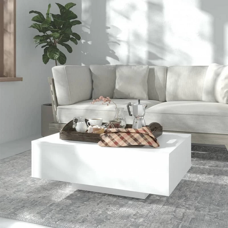 Acquista Tavolino da Salotto Bianco 85x55x31 cm in Legno Multistrato con riferimento GHV-803380 della ditta GARDENHOME