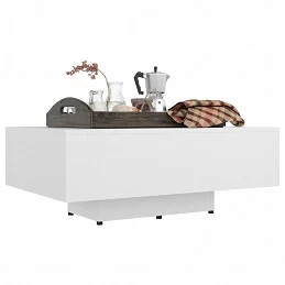 Acquista Tavolino da Salotto Bianco 85x55x31 cm in Legno Multistrato con riferimento GHV-803380 della ditta GARDENHOME