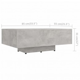 Acquista Tavolino da Caffè Grigio Cemento 85x55x31 cm in Truciolato con riferimento GHV-803384 della ditta GARDENHOME