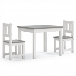 Acquista Set Tavolo e Sedie per Bambini 3 Pezzi Bianco e Grigio in MDF con riferimento GHV-10409 della ditta GARDENHOME