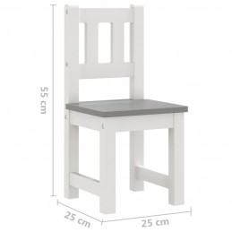 Acquista Set Tavolo e Sedie per Bambini 3 Pezzi Bianco e Grigio in MDF con riferimento GHV-10409 della ditta GARDENHOME