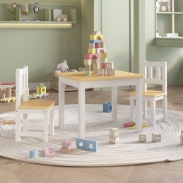 Acquista Set Tavolo e Sedie per Bambini 3 Pezzi Bianco e Beige in MDF con riferimento GHV-10410 della ditta GARDENHOME