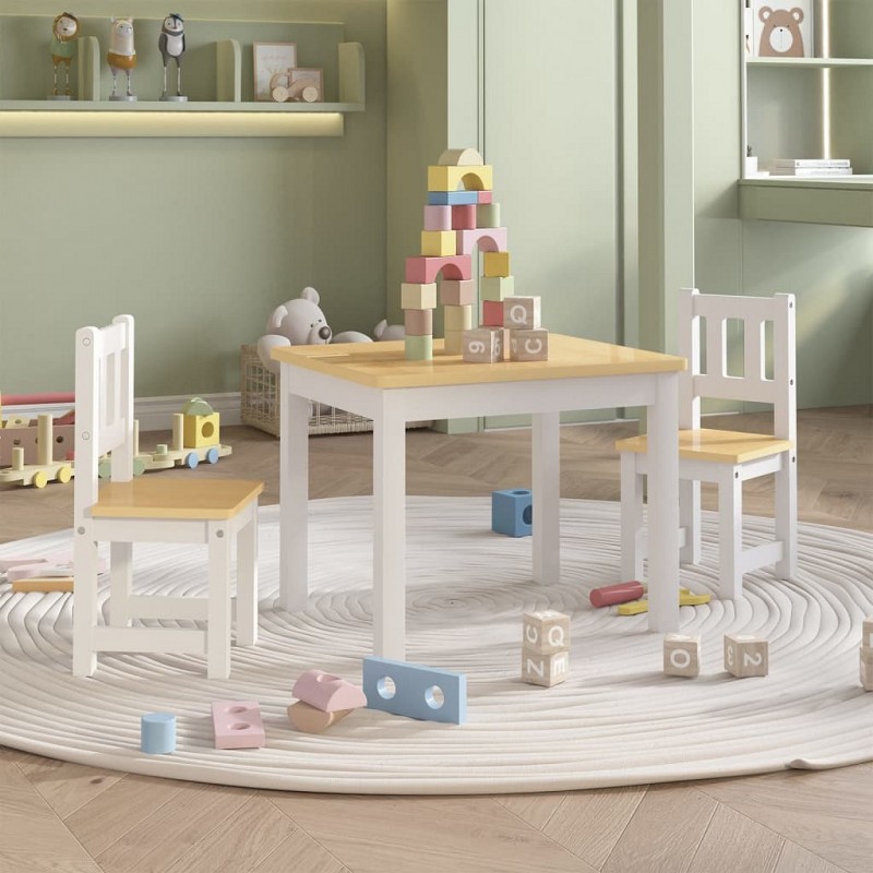 Acquista Set Tavolo e Sedie per Bambini 3 Pezzi Bianco e Beige in MDF con riferimento GHV-10410 della ditta GARDENHOME