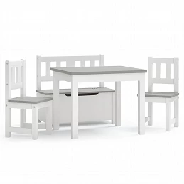 Acquista Set Tavolo e Sedie per Bambini 4 Pezzi Bianco e Grigio in MDF con riferimento GHV-10411 della ditta GARDENHOME
