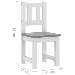 Acquista Set Tavolo e Sedie per Bambini 4 Pezzi Bianco e Grigio in MDF con riferimento GHV-10411 della ditta GARDENHOME