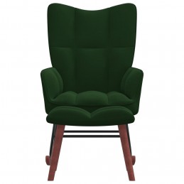 Acquista Poltrona a Dondolo con Poggiapiedi Verde Scuro in Velluto con riferimento GHV-328152 della ditta GARDENHOME