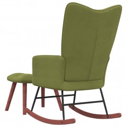 Acquista Poltrona a Dondolo con Poggiapiedi Verde Scuro in Velluto con riferimento GHV-328153 della ditta GARDENHOME