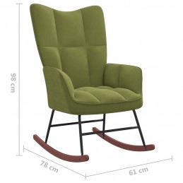 Acquista Poltrona a Dondolo con Poggiapiedi Verde Scuro in Velluto con riferimento GHV-328153 della ditta GARDENHOME