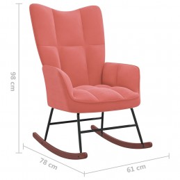 Acquista Poltrona a Dondolo con Poggiapiedi Rosa in Velluto con riferimento GHV-328154 della ditta GARDENHOME