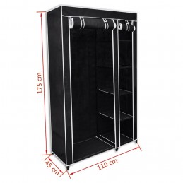 Acquista Armadio Guardaroba Pieghevole Nero 110 x 45 x 175 cm con riferimento GHV-60719 della ditta GARDENHOME