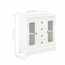 Acquista Credenza Bianca 70x28x70 cm in Legno Massello di Pino con riferimento GHV-280027 della ditta GARDENHOME